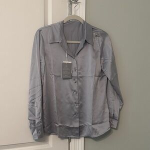 Ravella Gray 100% pure silk Shirt